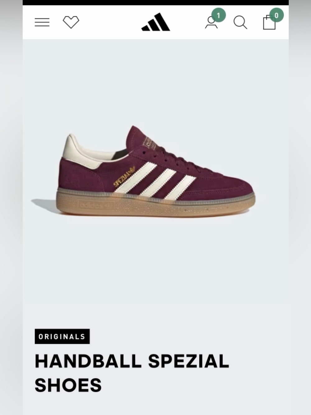 adidas Handball Spezial Sneakers in Burgundy and Cream